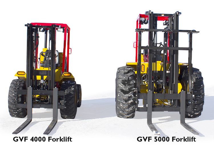 Rough Terrain Forklift size comparison, GVF 4000 and GVF 5000